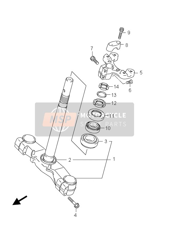 Suzuki AN400(A)(ZA) BURGMAN 2012 Vástago de dirección (AN400 E19) para un 2012 Suzuki AN400(A)(ZA) BURGMAN